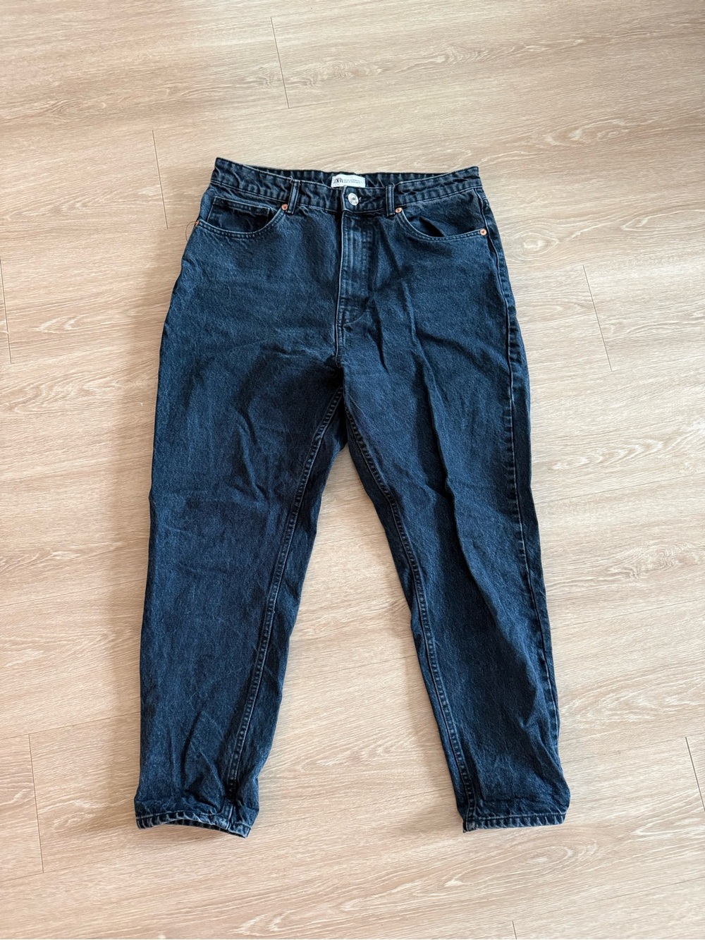 High-Waist Black Zara Denim Jeans